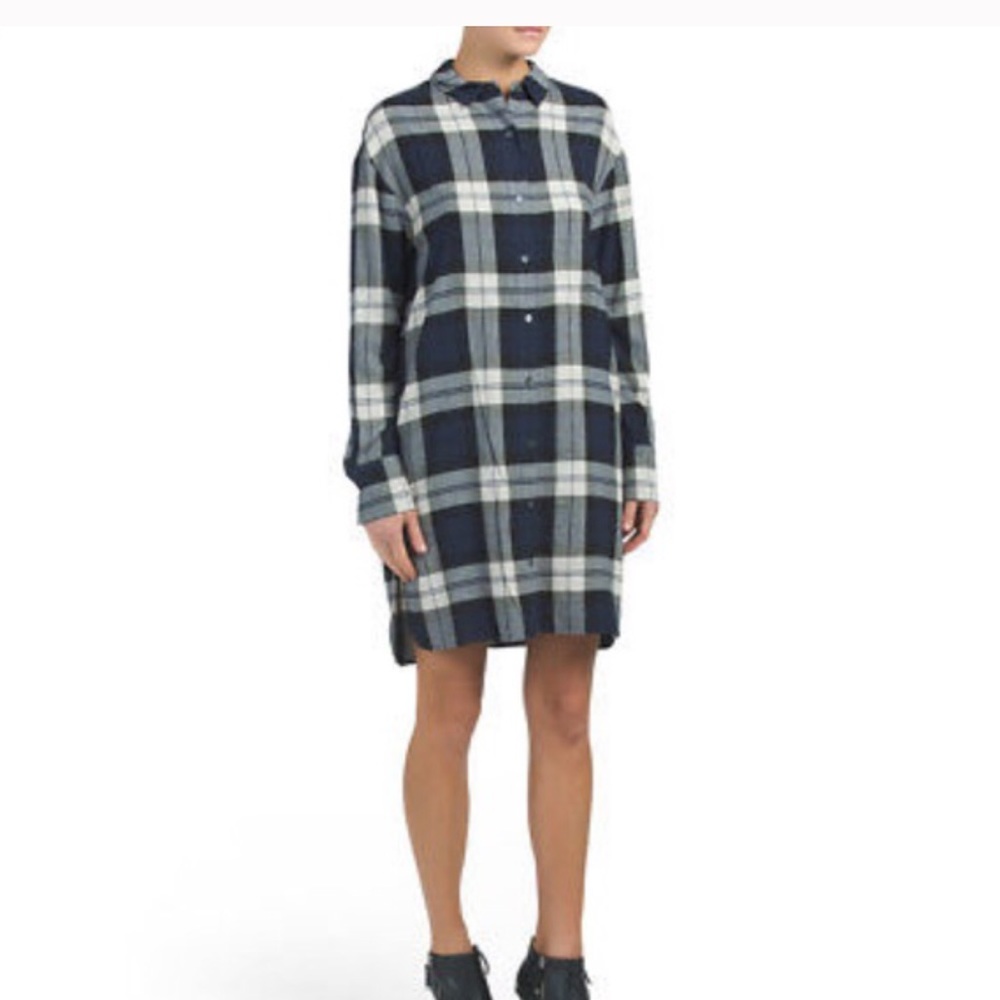 Theory Plaid Shirt Dress size Large